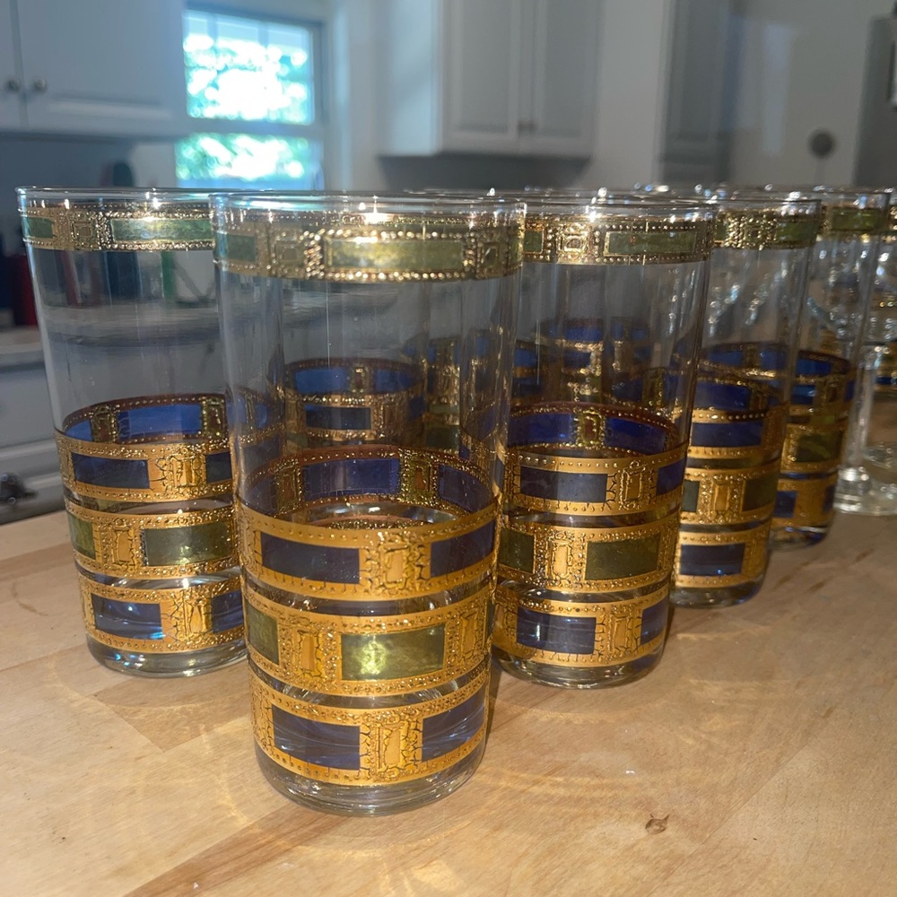 60’s Culver Empress 22k Gold Glass Set